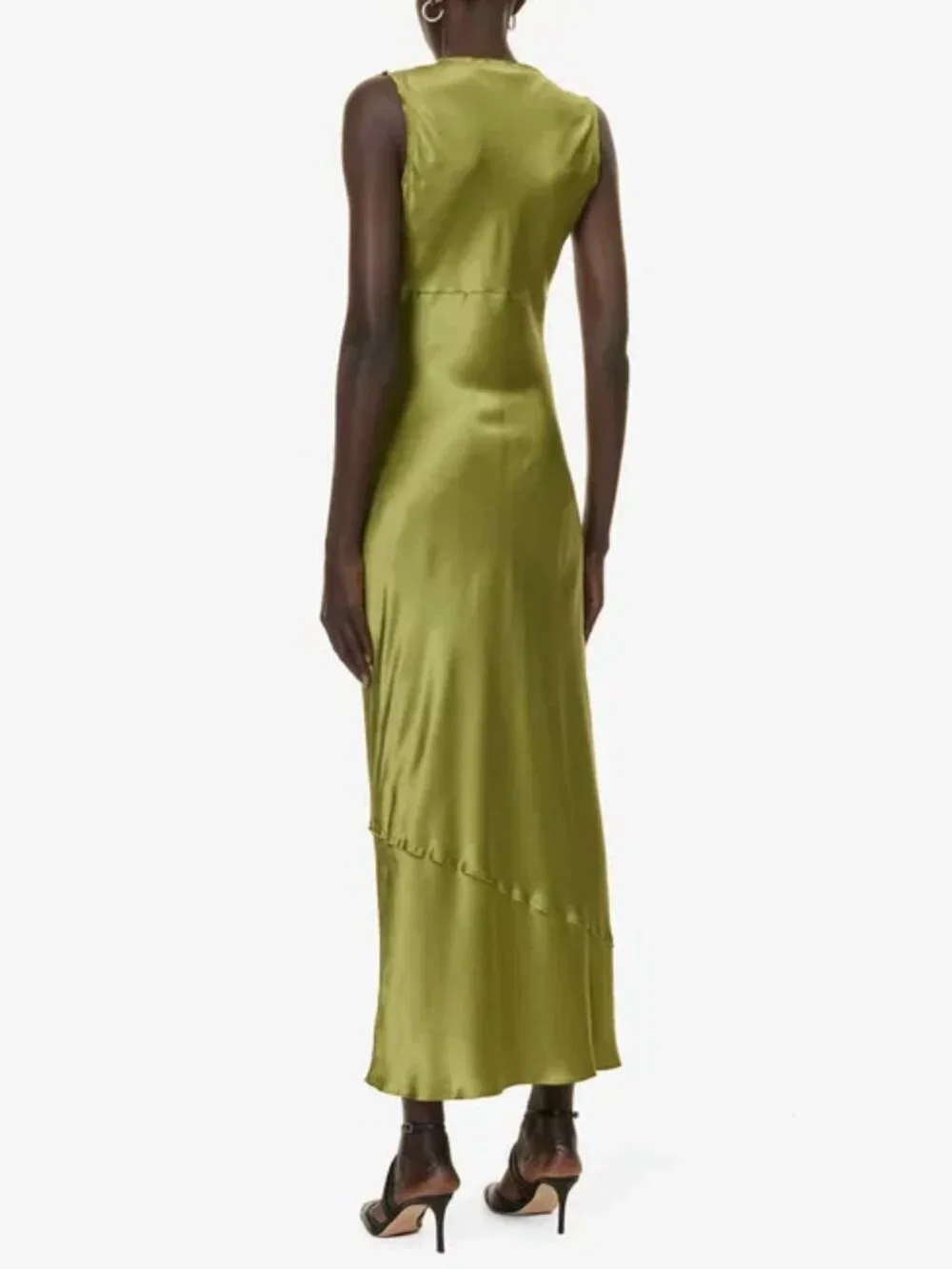 Reformation x Camille Rowe - Taylor V-Neck Silk Maxi Dress Size Medium - Picture 2 of 6